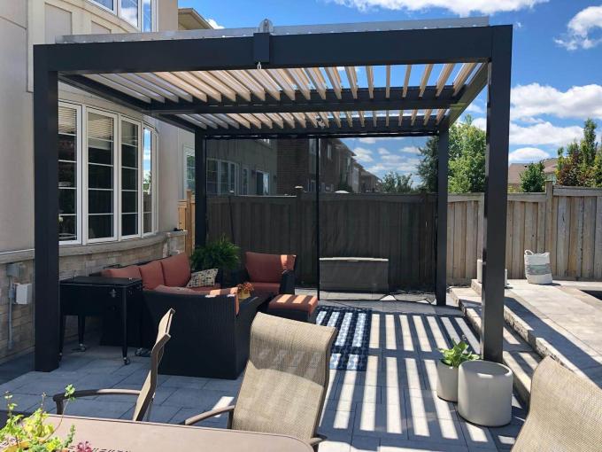 Metal Louver Electric Modern Aluminum Pergola For Residential