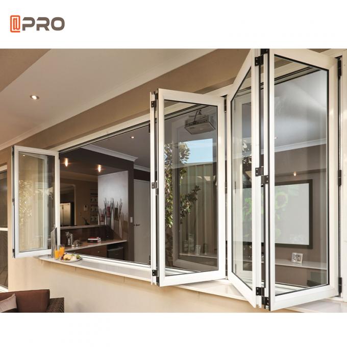 Residential Aluminium Folding Windows Huge Glass Burglar Bars