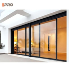 ISO9001 Soundproof Pocket Doors Aluminum Interior Sliding Glass Patio Doors With Screen