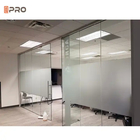 Custom 1.2mm Glass Wall Partition Panel Material Removable Folding Office Partition Walls