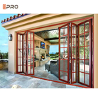 2.0mm Thickness Aluminum Folding Doors Exterior Portable Balcony Glass Bi Fold Door With Plexiglass