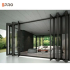 Customized Giant Aluminum Folding Doors Black European Collapsible Glass Door