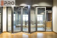 Heat Insulation Aluminium Glass Folding Doors Double Glazed Folding Doors room dividers accordion folding doors