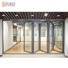 Soundproof Commercial Aluminium Bifold Doors Double Glass Easy Installment Vertical bifold door double glazed bifold