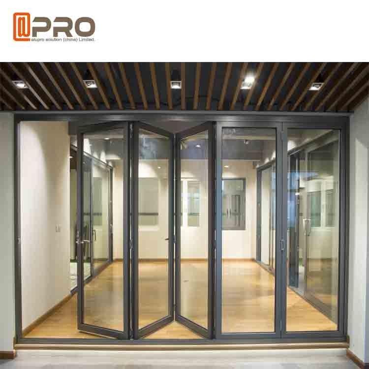 Aluminium Exterior Bi Fold Sliding Doors Foldable Glass Doors Iso