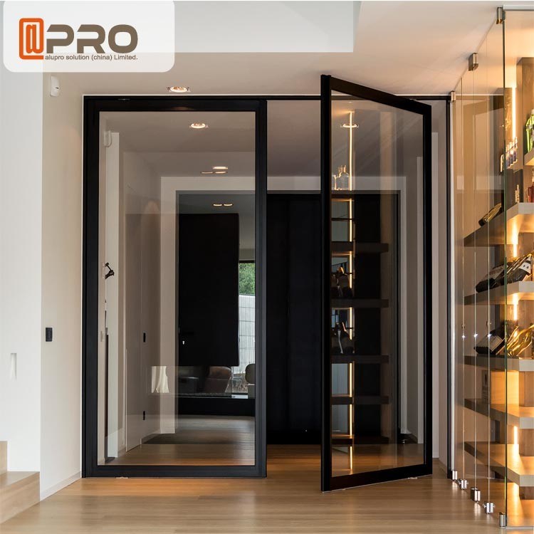 Outward Opening Entry Pivot Doors Thermal Insulated Aluminum Frame