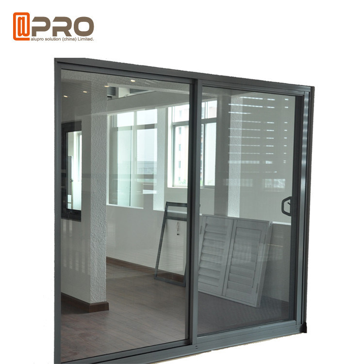 Balcony Sliding Glass Patio Doors Hurricane Proof Impact Aluminum Metal