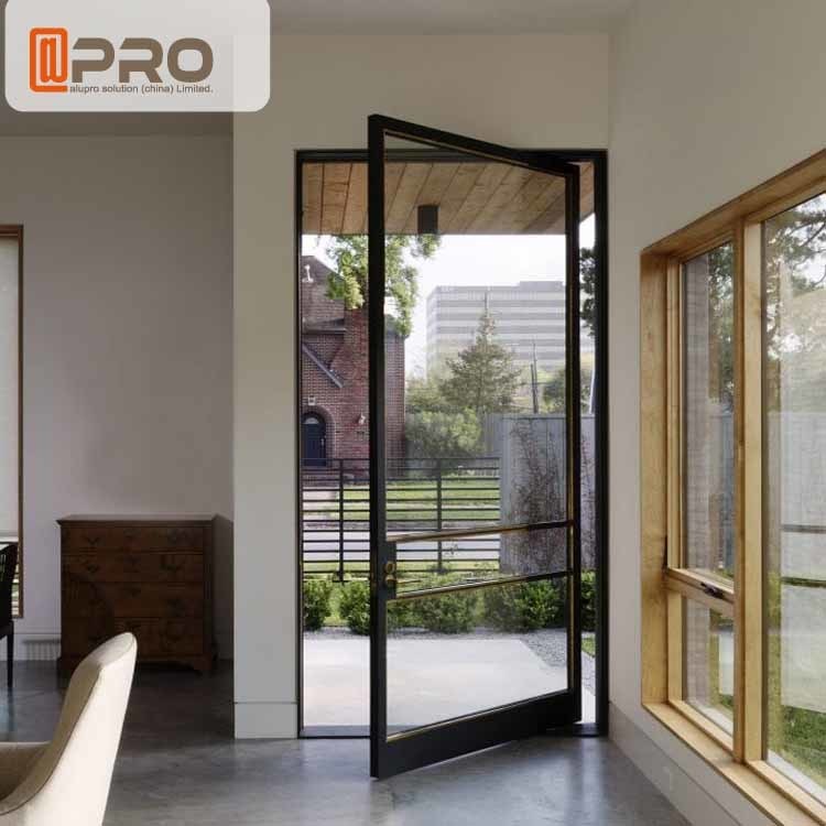 Internal Aluminum Pivot Sliding Door With Double Glazed Glass Wind Load
