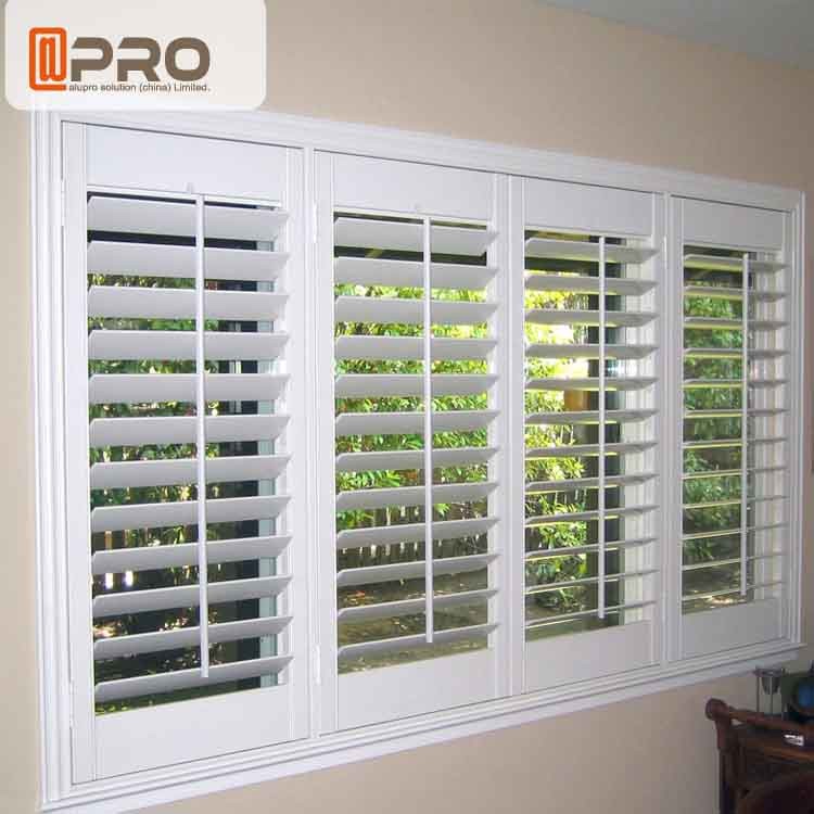 Aluminum Alloy Swing Plantation Shutters Environment Friendly White Color