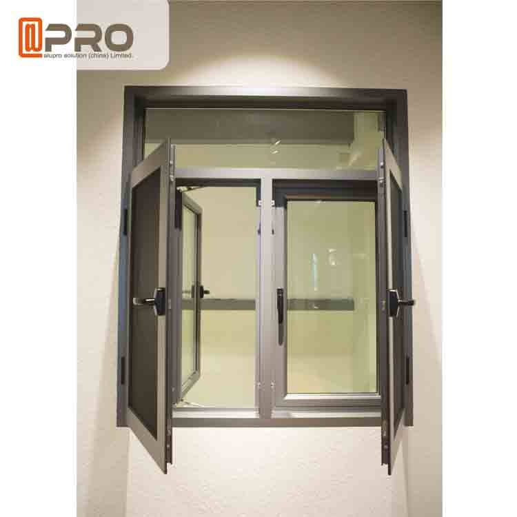 Air Proof Aluminum Casement Windows With Security Screen Customized