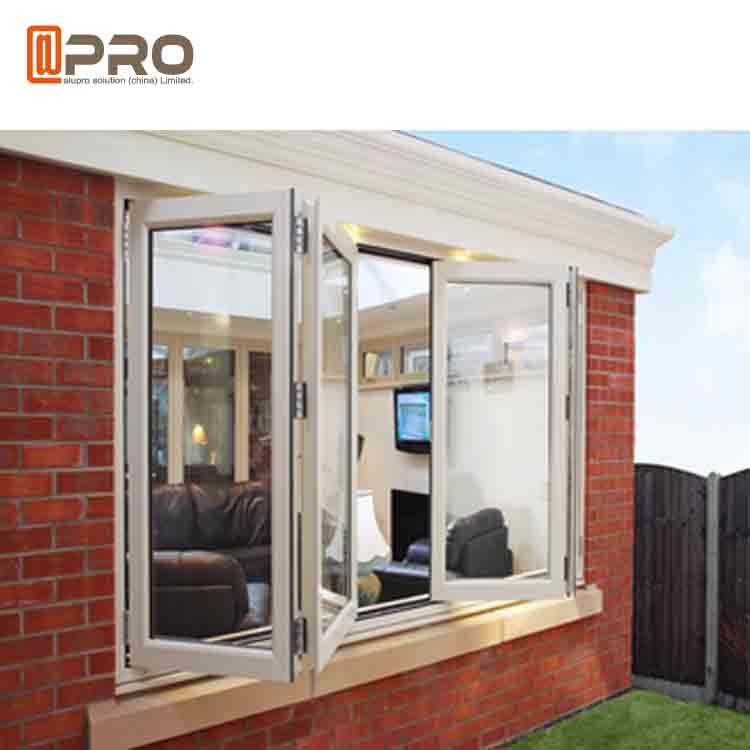 Double Glazing Vertical Bifold Window , Anodized Aluminium Windows aluminum kitchen folding