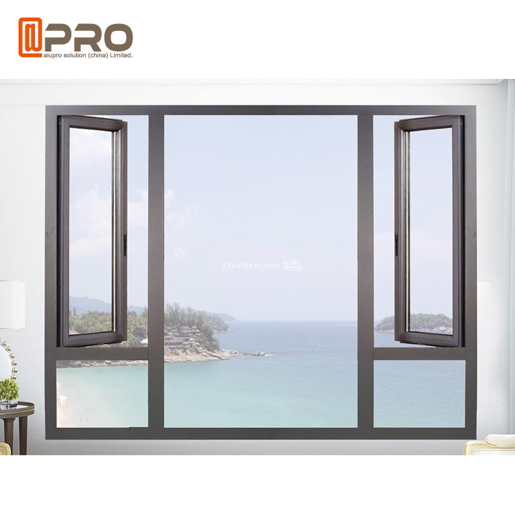Modern Custom Horizontal Casement Storm Windows / Aluminium House