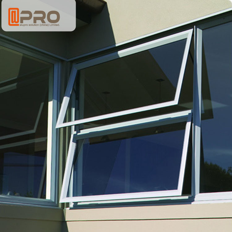 Sound Proof Insulation Top Hung Aluminum Awning Windows / Glass Top