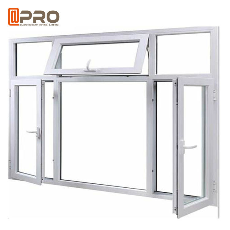 Customize Horizontal Double Casement Windows / Aluminium Frame Glass
