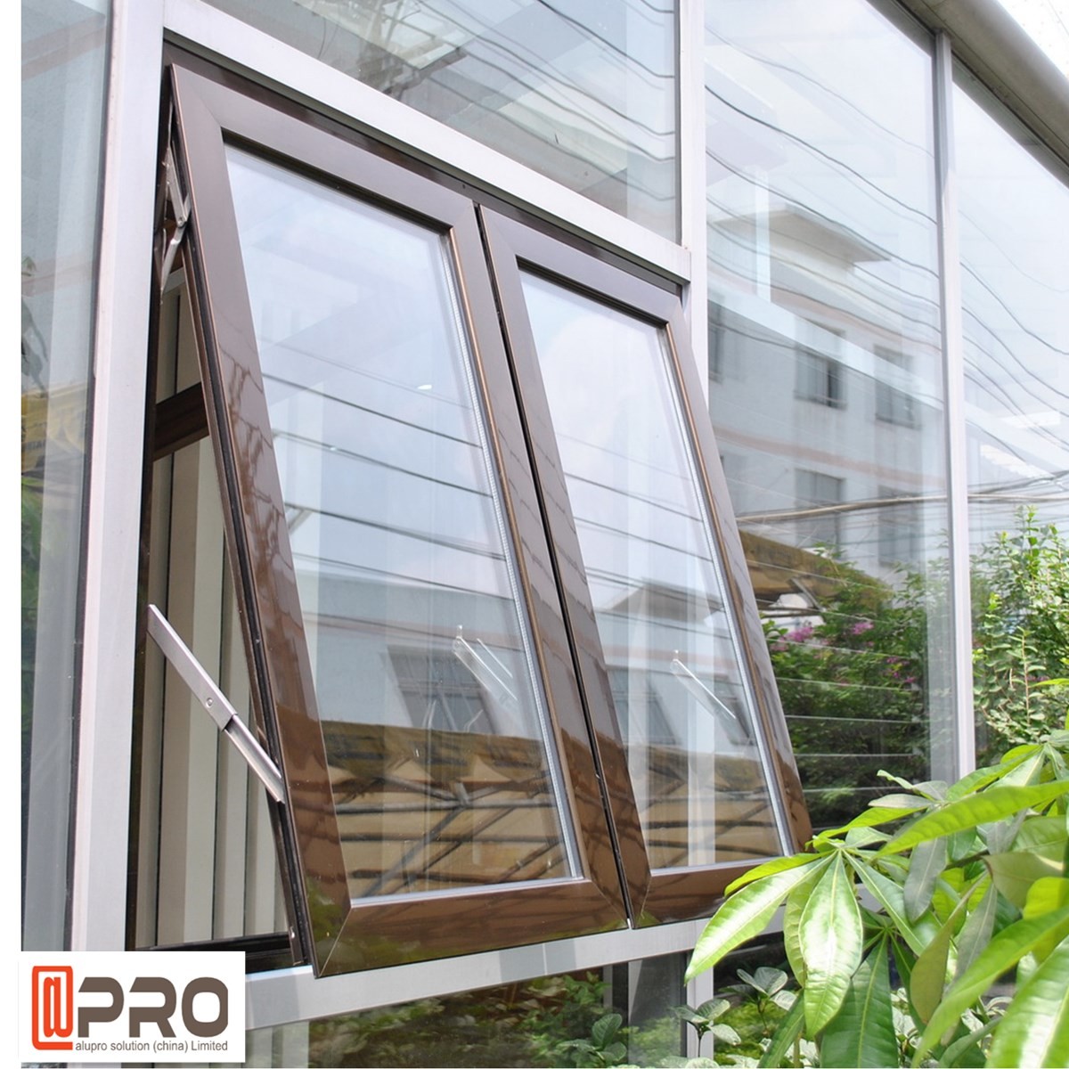 Hurricane Impact Aluminium Awning Windows ISO Certification With Chain