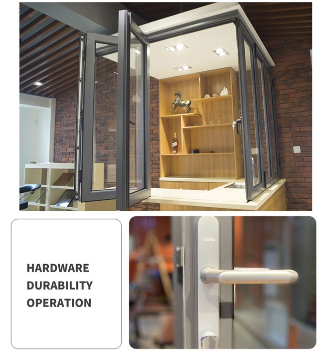 House Aluminum Sliding Glass Window / Unbreakable Folding Sliding Doors folding window screen