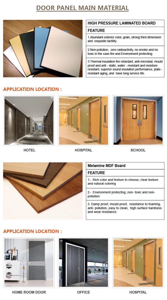 Moth Proofing Firmness MDF Interior Doors HPL Veneer Finished For Apartment