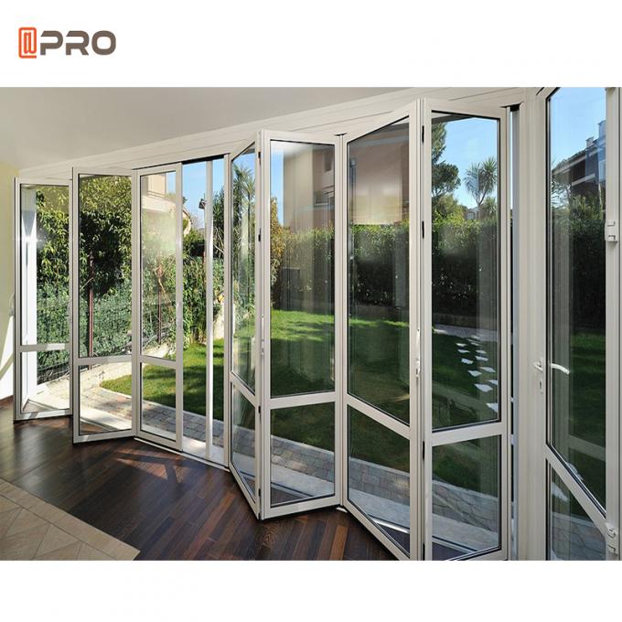 Aluminium Folding Patio Doors Tempered Glass Bi Fold Eu Certified