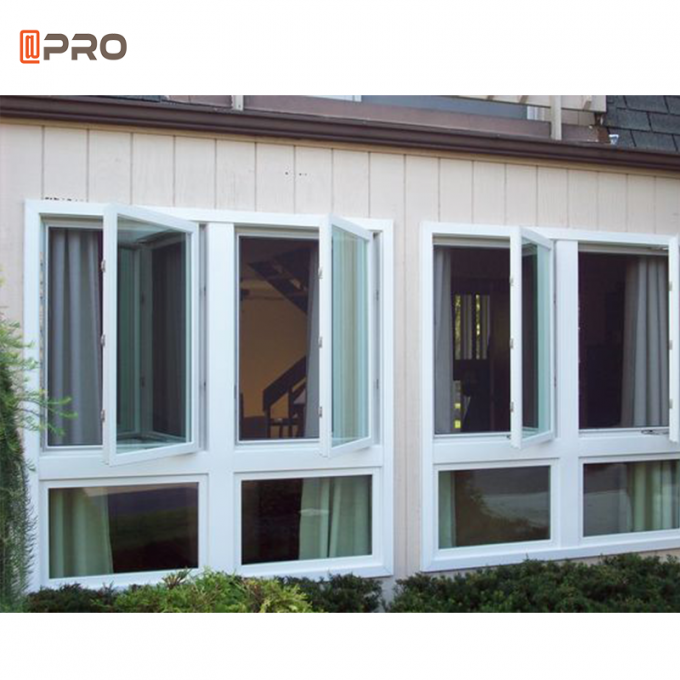 Sound Insulation Aluminum Casement Windows Powder Coating Double Glazed