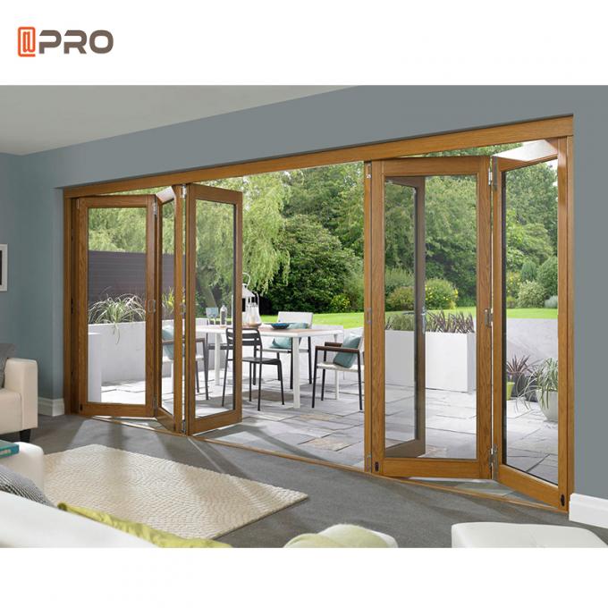 Restaurant Aluminium Bifold Doors Double Glazed Sliding Accordion