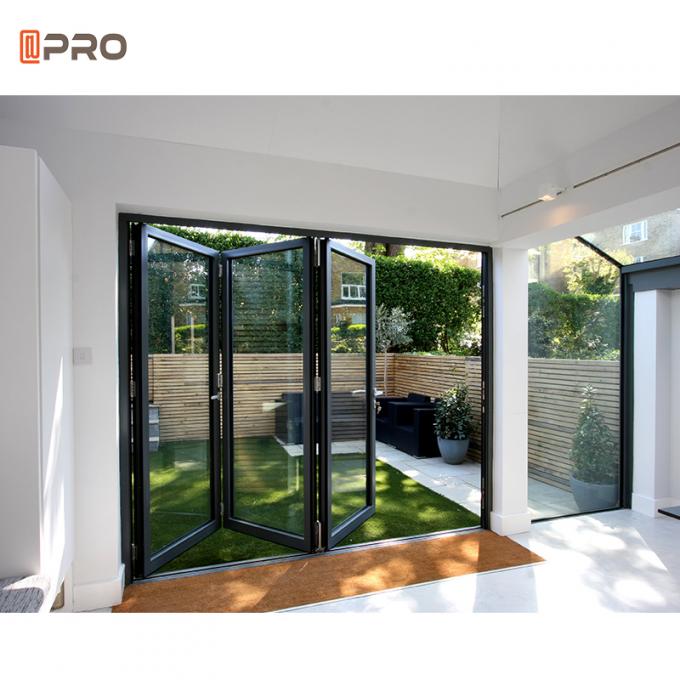 T5 Aluminum Folding Doors Corner Bi Folding Patio Doors For Mountain