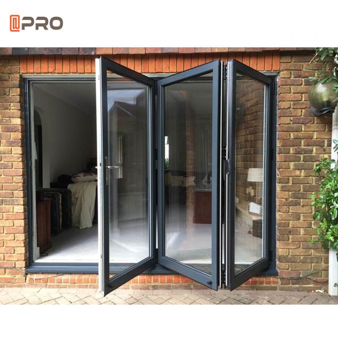 Double Glazing Aluminum Sliding Lifting Bi Folding Door For Sunroom