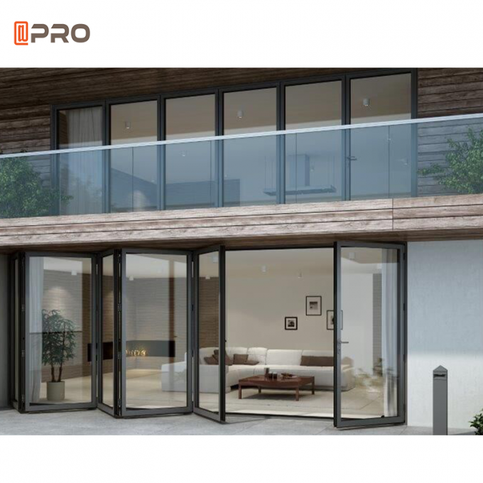 Residential House Aluminum Folding Doors With Retractable Screen