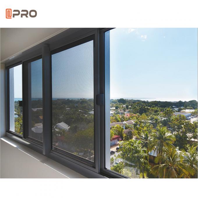 AAMA 12mm Simple Aluminum Sliding Windows Aluminum Frame Glass Windows