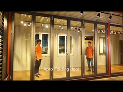 Black multi - Panels Aluminum Folding Doors Residential Energy Efficient