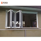 Bi Fold Shower Aluminum Folding Windows Vertical Fold Up Glass Balcony