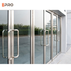 Sound Insulation Aluminium Double Swing Door With Frosted Glass