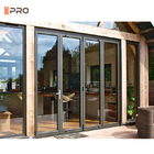 Waterproof Low E Glass T5 Aluminium Bifold Doors For Balcony Decoration