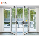 Customize Size Swing Glass Aluminium Hinged Doors With Lock Glass And Steel Frame