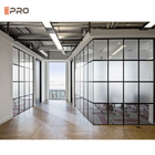 Movable Soundproof Modern Office Partitions Panels 108mm Fireproof Glass Wall Separation Wall