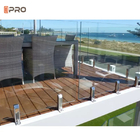 Decorative Garden Fencing Aluminum Balustrade U Channel Glass Railing System Glass Handrail Balcony