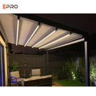 Remote Control Pvc Roof Outdoor Aluminium Pergola Retractable Awning With Light Strip