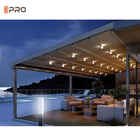 Remote Control Pvc Roof Outdoor Aluminium Pergola Retractable Awning With Light Strip