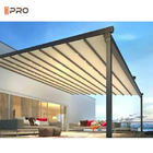 Retractable Modern Aluminum Pergola Waterproof Canopy Shade Cover Slide On Wire Roof