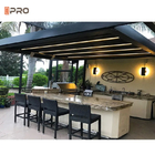 Modern Louvered Gazabo Electric Aluminum Outdoor Pergola With Led Strip Waterproof