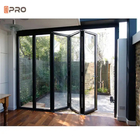 Thermal Break System Sliding Folding Door Aluminum Double Glass For Entrance Bi Folding Doors