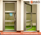 Soundproof Aluminium Casement Door With Double Glazed Glass Color Optional glass door hinge adjustable hinge tempered