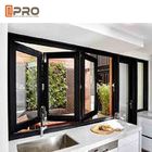Wind Energy Aluminum Bifold Windows Customized Size For Residential And Commercial frameless folding glass window