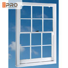 Aluminum Profile Single Sash Vertical Tempered Glass Window Powder Coated