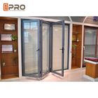 Black powder coating commercial aluminum folding door with ready mold folding panel doors room doors folding sliding doo