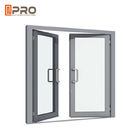 Grey Modern Aluminum Casement Windows Sound And Heat Insulation grey aluminium casement window