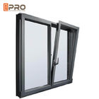 Wood Grain Casement Glass Tilt N Turn Windows Double Glazed Aluminum Profile