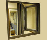 Durable Wood Grain Aluminum Bifold Windows With Nylon Fly Screen Customized Size folding balcony window australia fold