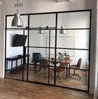 Office Space Separation Modern Glass Partition With Sliding Door