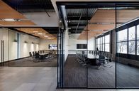 Frosted Glass Aluminium Profile Wood Partition Doors For Modern Office