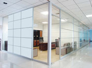 Movable Modern Office Partitions , Interior Frosted Glass Pillar Partition